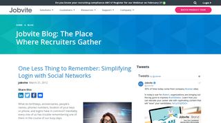 One Less Thing to Remember: Simplifying Login with Social ... - Jobvite