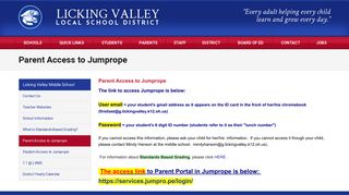 Parent Access to Jumprope - Licking Valley Schools