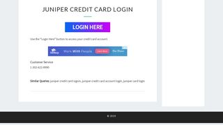 Juniper Credit Card Login