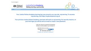 JusticePartnerAcademy: Login to the site - In maintenance mode