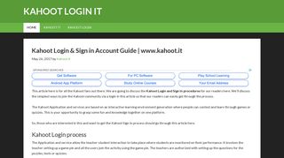 Kahoot Login & Sign in Account Guide | www.kahoot.it