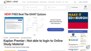 Kaplan Premier : Not able to login to Online Study Material - Beat ...