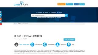 K B C L INDIA LIMITED - Company, directors and contact details ...