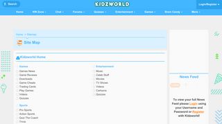 Kidzworld.com Site Map