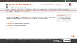 How to Apply For Scholarship - Kendriya Sainik Board, Department of ...