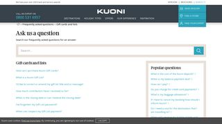 Gift cards and lists - Kuoni