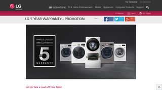 LG 5 Year Warranty - Promotion on selected LG Laundry Appliances