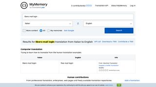 Libero mail login in English with contextual examples - MyMemory
