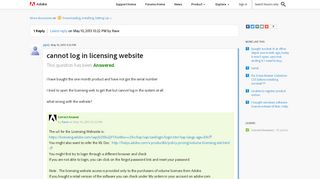 cannot log in licensing website | Adobe Community - Adobe Forums