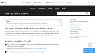 Manage your Adobe Creative Cloud for education device licenses