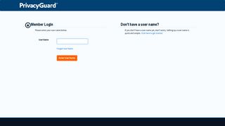 PrivacyGuard Login With Your Username
