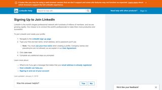 Signing Up to Join LinkedIn | LinkedIn Help