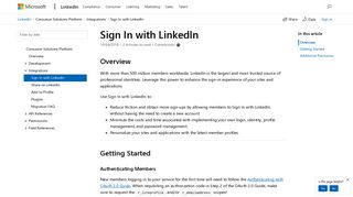Sign In with LinkedIn - LinkedIn | Microsoft Docs