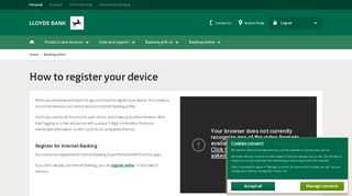 Lloyds Bank - UK Mobile Banking - Register your device