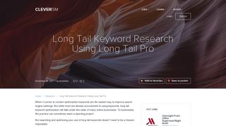 Long Tail Keyword Research Using Long Tail Pro - Cleverism