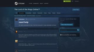 need help :: The Lord of the Rings Online™ General Discussions