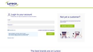 the login page - Lyreco