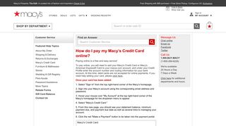 How do I pay my Macy's Credit Card online? - Macy's Customer ...