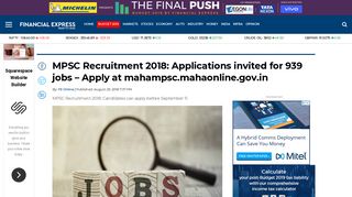 MPSC Recruitment 2018: Applications invited for 939 jobs - Apply at ...