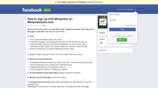 How to sign up with Manpower on Manpowerjobs.com. | Facebook