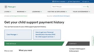 Get your child support payment history | Mass.gov