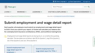 Submit employment and wage detail report | Mass.gov