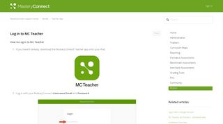 Log in to MC Teacher – MasteryConnect Support Center
