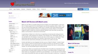 Match UK Review (UK.Match.com) - Dating Sites Reviews