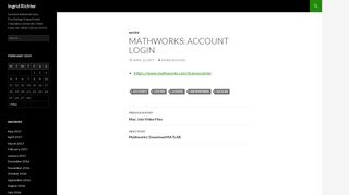 Mathworks: Account Login | Ingrid Richter - Columbia Blogs