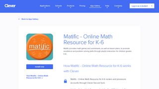 Matific - Online Math Resource for K-6 - Clever application gallery ...