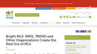 Bright MLS: MRIS, TREND and Other Organizations Create the Next ...