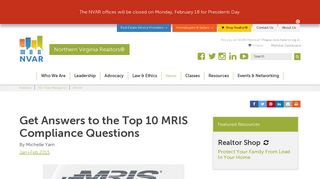 Get Answers to the Top 10 MRIS Compliance Questions - NVAR.com