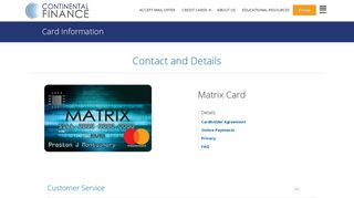 Matrix Card - Continental Finance