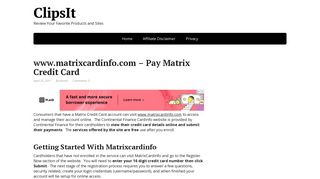 www.matrixcardinfo.com – Pay Matrix Credit Card - Clipsit