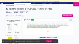 30 MAVzone MAVzone is CMUs web por tal and provides single sign ...