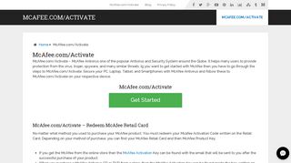 McAfee.com/Activate - McAfee Activate Support | McAfee com Activate