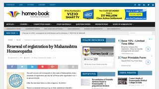 Renewal of registration by Maharashtra Homoeopaths - Homeobook