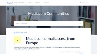 Mediacom e-mail access from Europe - Answer Center - Service