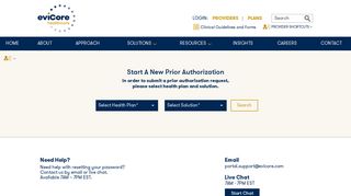 Submit a New Prior Authorization | Help - eviCore