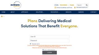 Health Plan | Portal Login - eviCore