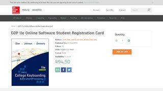 GDP 11e Online Software Student Registration Card