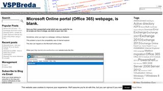 Microsoft Online portal (Office 365) webpage, is blank. - Welcome ...