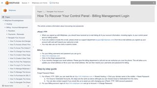 How To Recover Your Control Panel - Billing Management Login ...