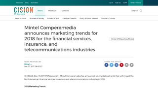 Mintel Comperemedia announces marketing trends for 2018 for the ...