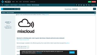 Mixcloud plugin - Kodi Community Forum