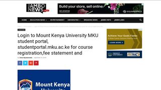 Login to Mount Kenya University MKU student portal, studentportal ...