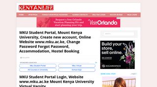 MKU Student Portal login - Mount Kenya University Virtual Varsity ...