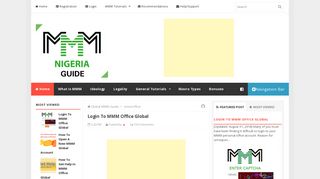 Login To MMM Office Global - Nigeria MMM Guide