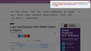 Login And Register With MMM United In Nigeria - Science and Tech ...