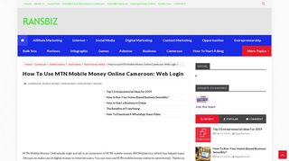 How to use MTN Mobile Money Online Cameroon: Web Login ...